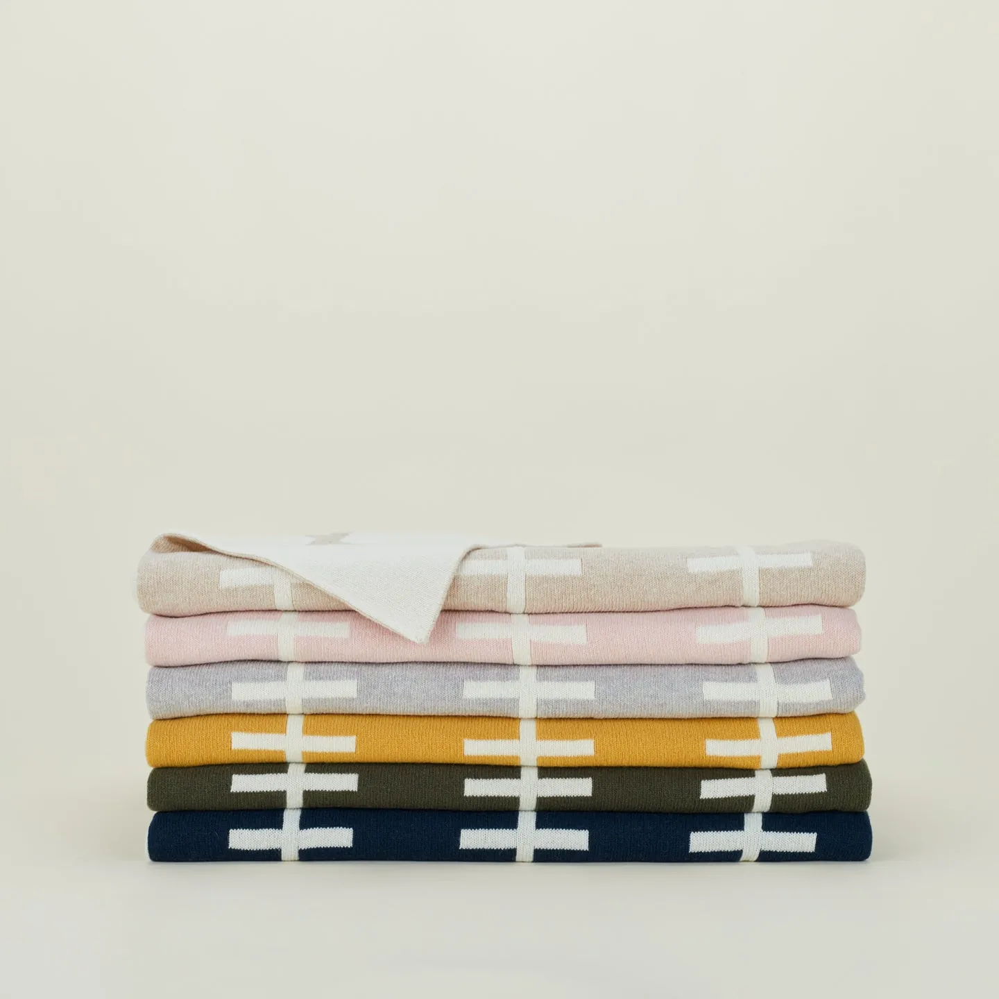 Cross Knit Throw - Blush