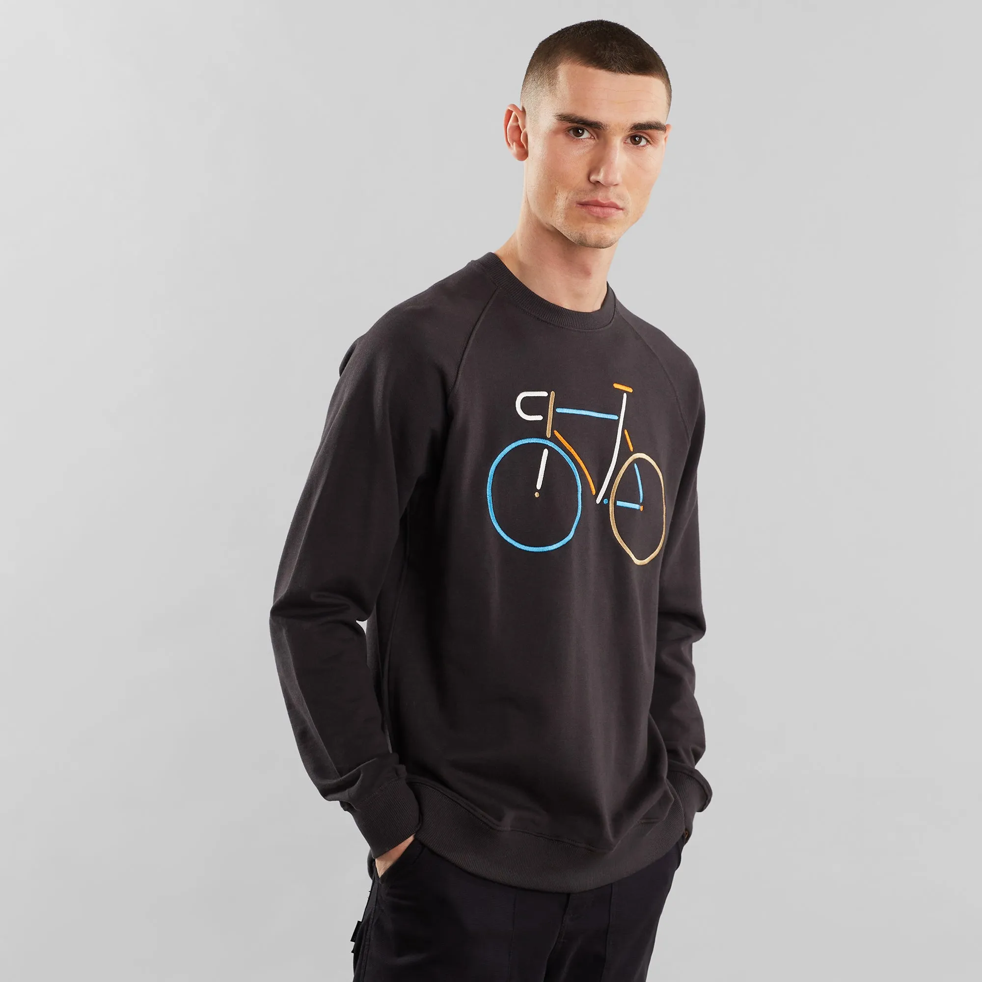 Dedicated Sweatshirt Malmoe Color Bike Charcoal