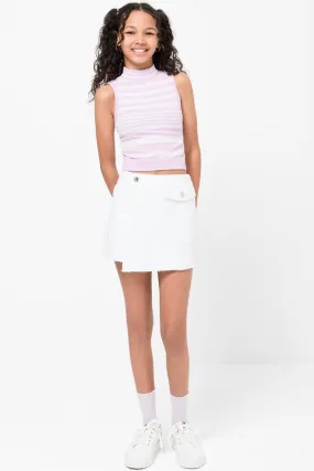 Denim Jeans Skort White