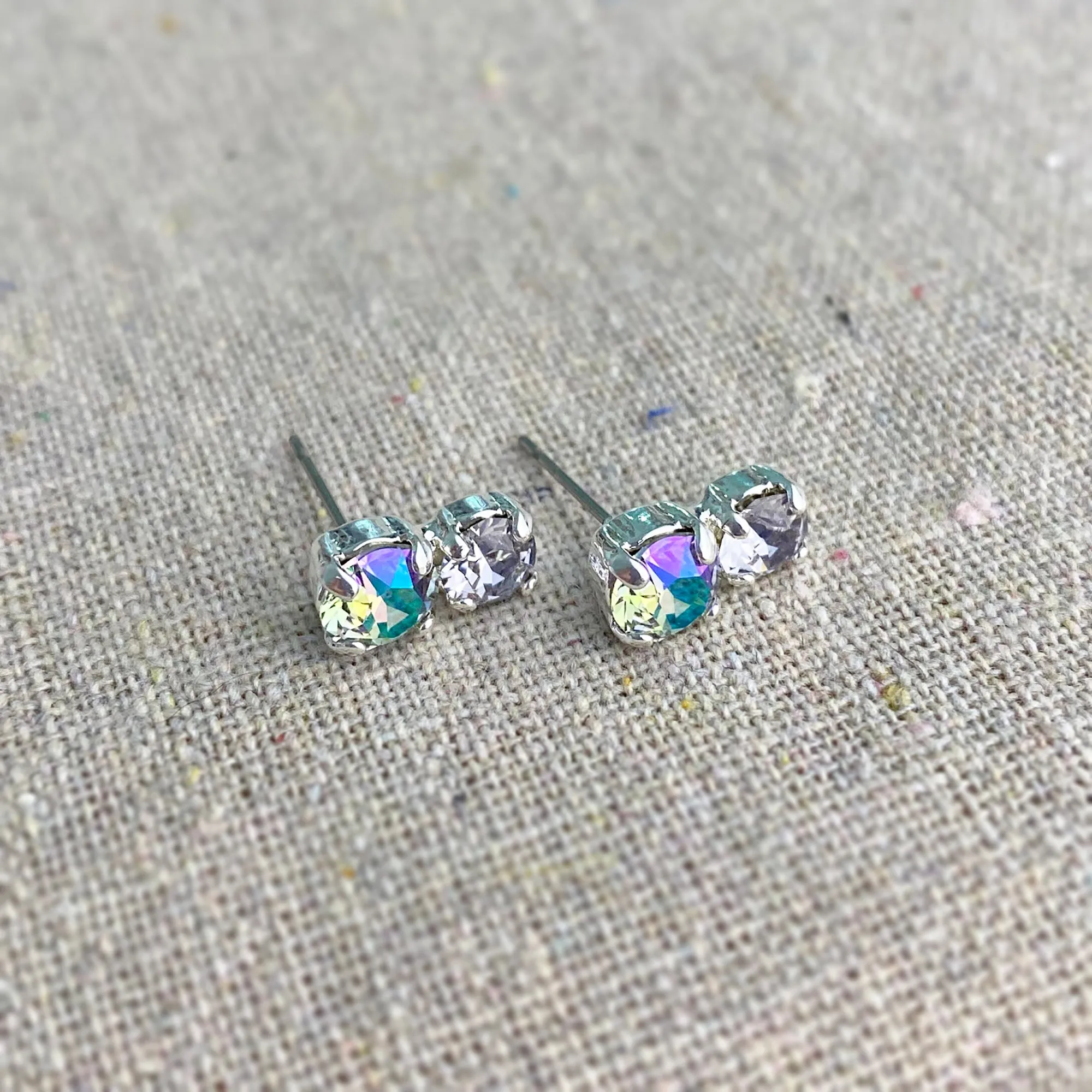 Diamante Double Bubble Post Earrings