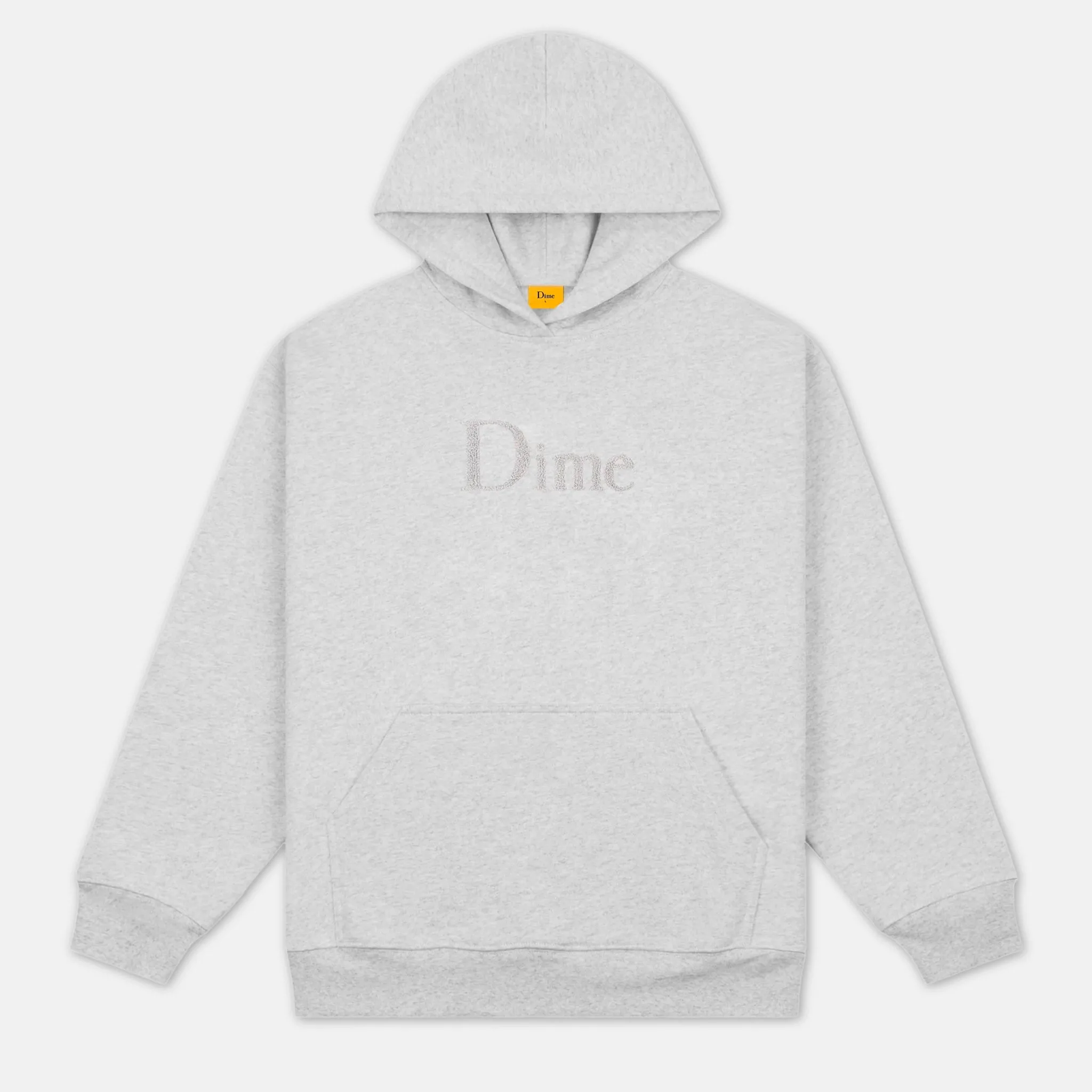 Dime MTL - Classic Chenille Logo Pullover Hooded Sweatshirt - Heather Grey