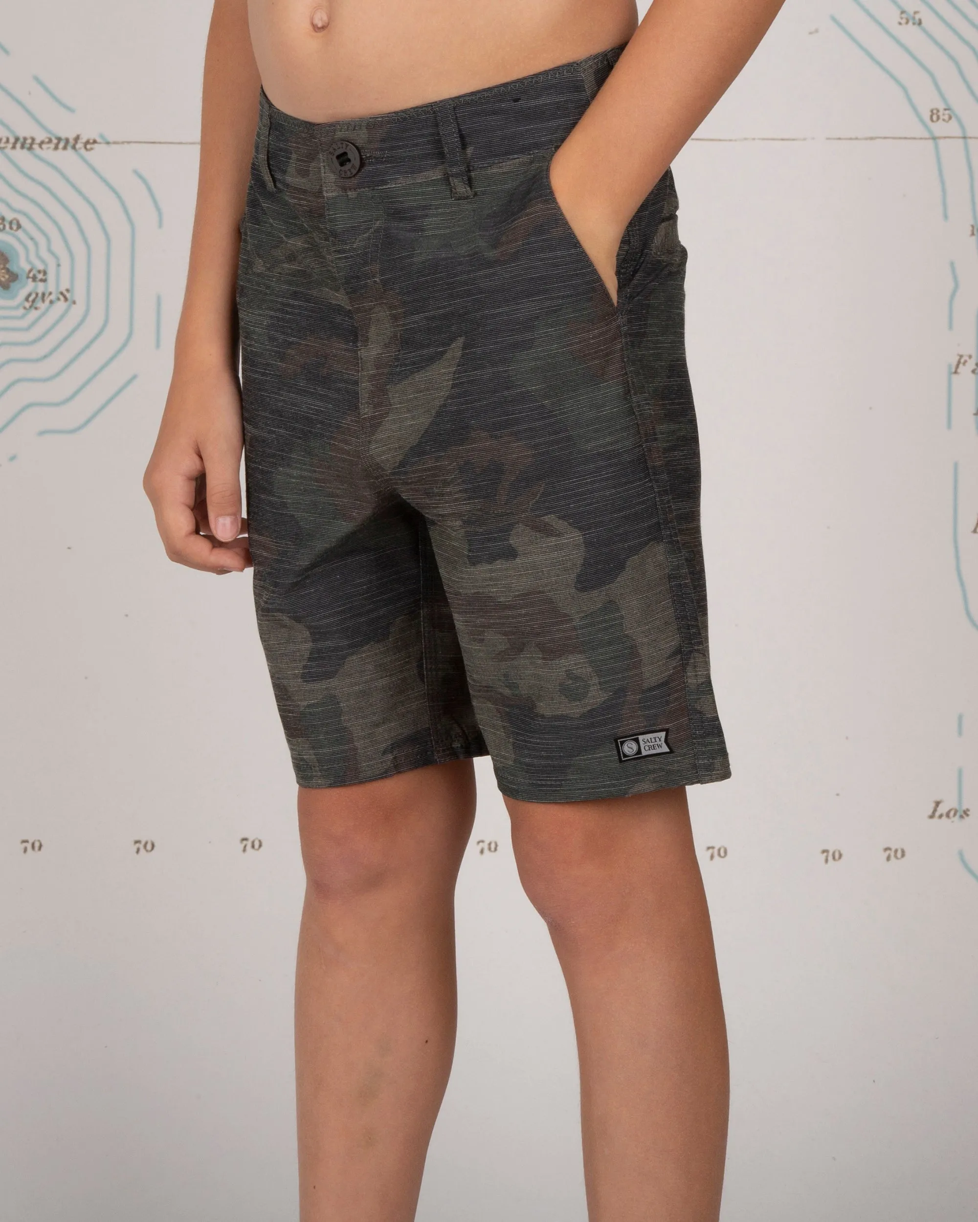 Drifter 2 Boys Camo Hybrid Short