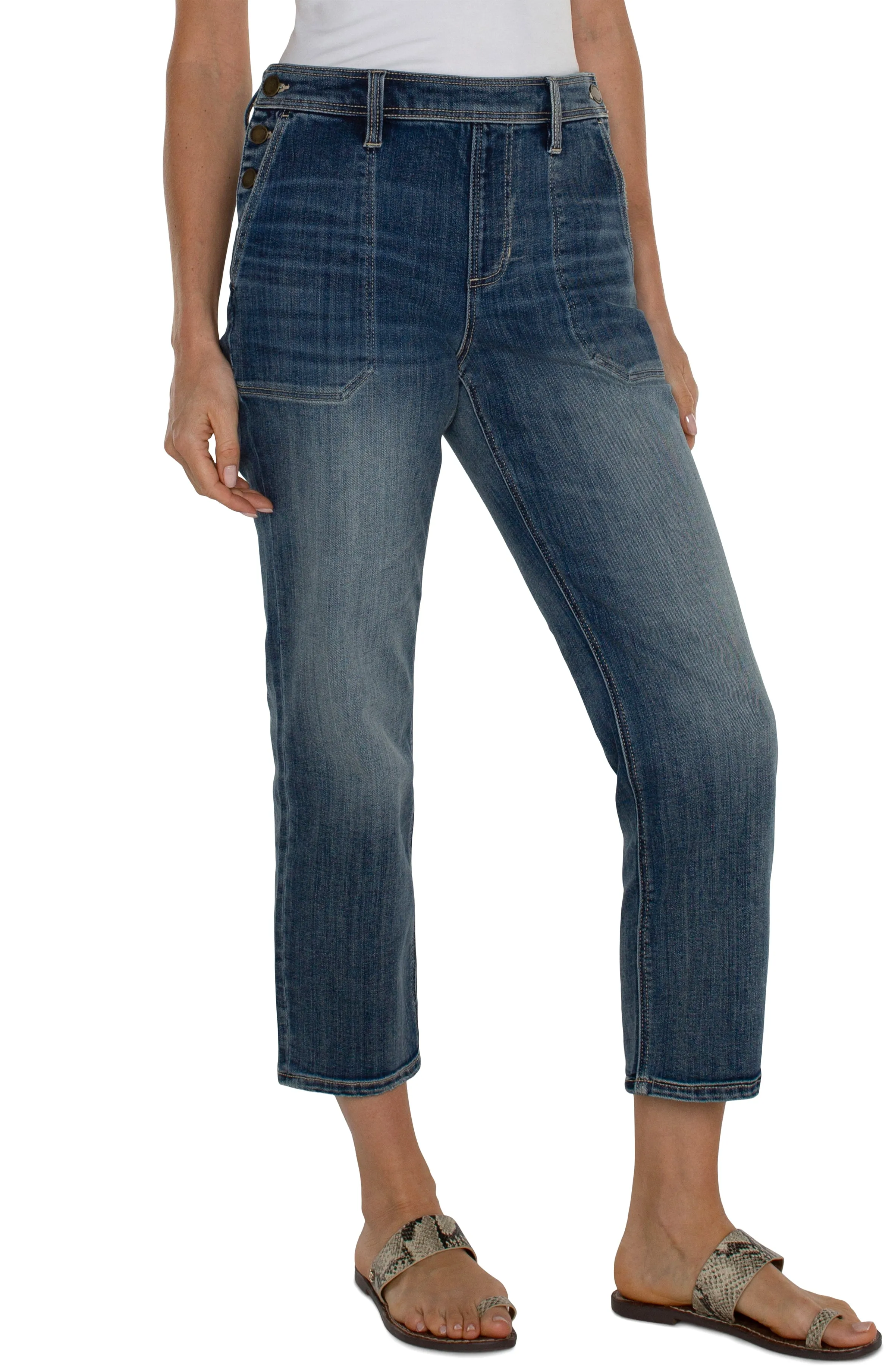 EASY UTILITY JEAN WITH SIDE BUTTON CLOSURE