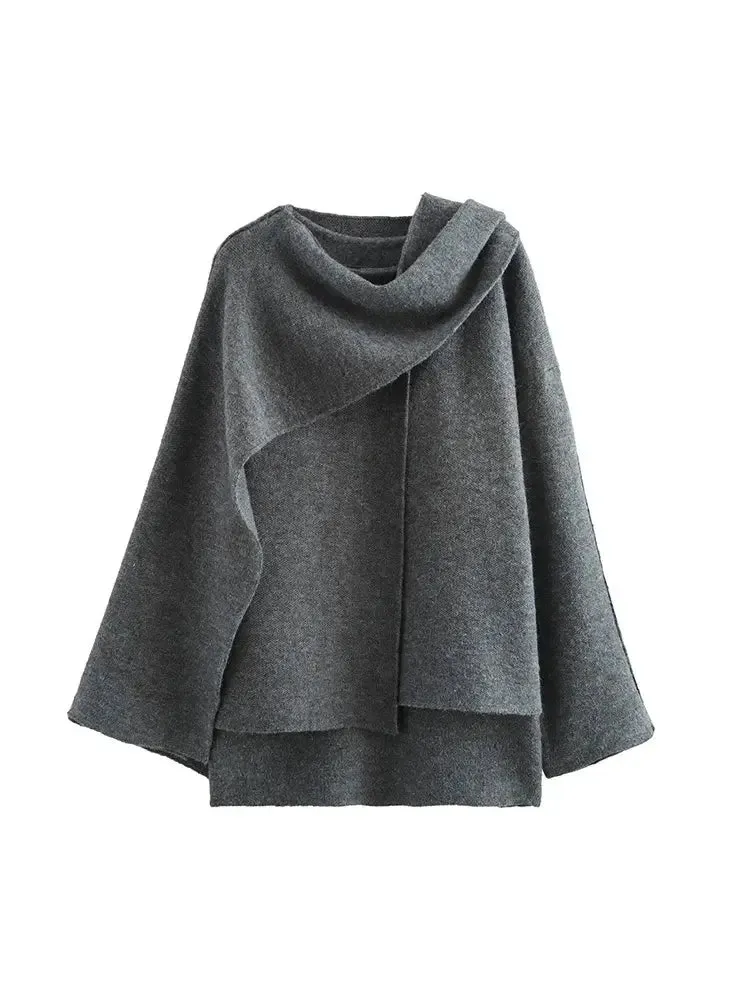 Elegant Layered Scarf Jacket