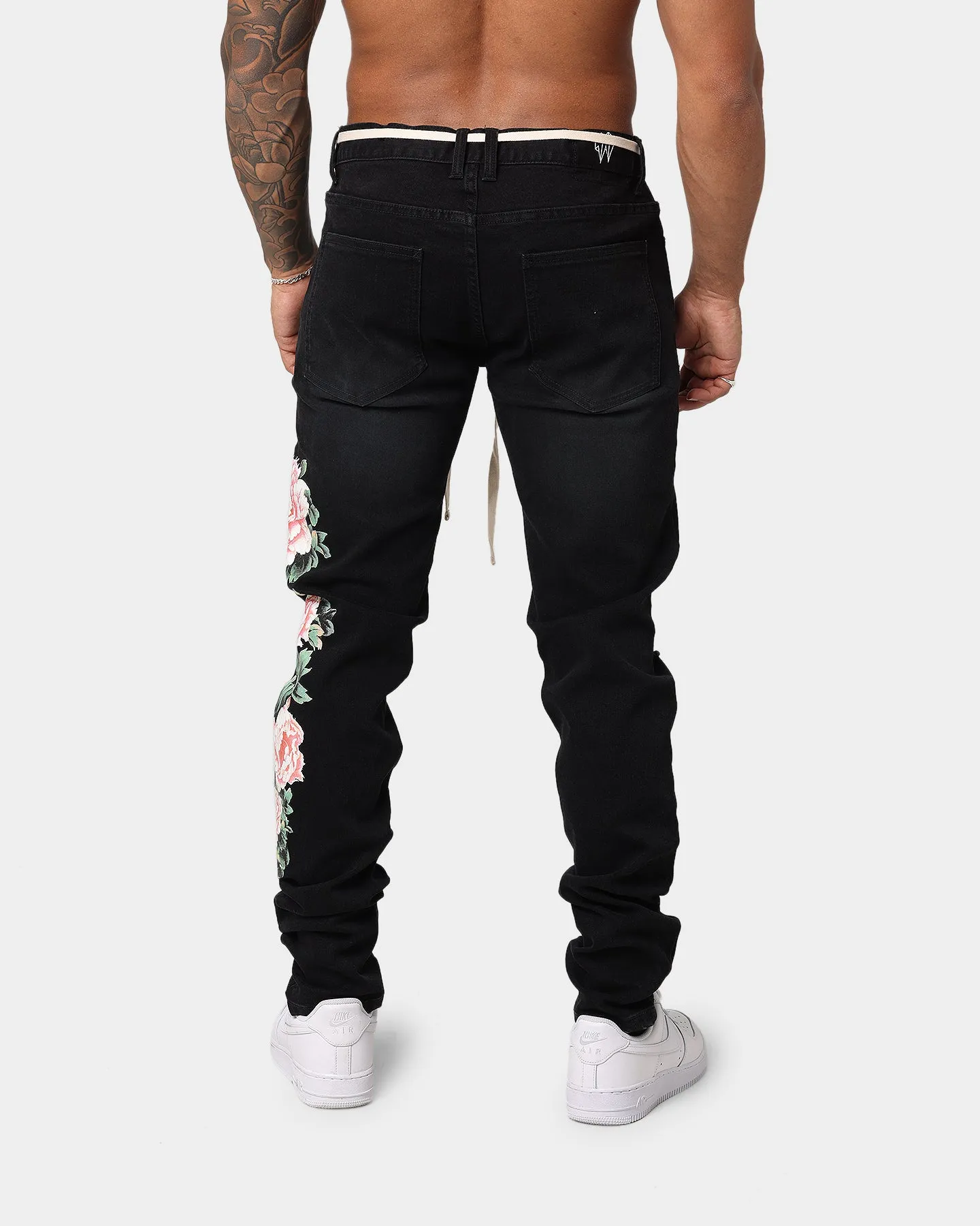 EN ES Floral X12 Denim Jeans Black