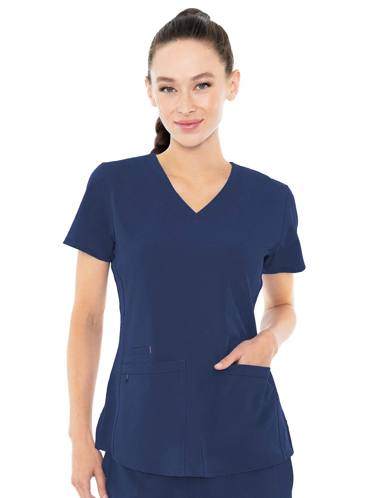 Energy - Women's Serena V-Neck Racerback Shirttail Solid Scrub Top [1]