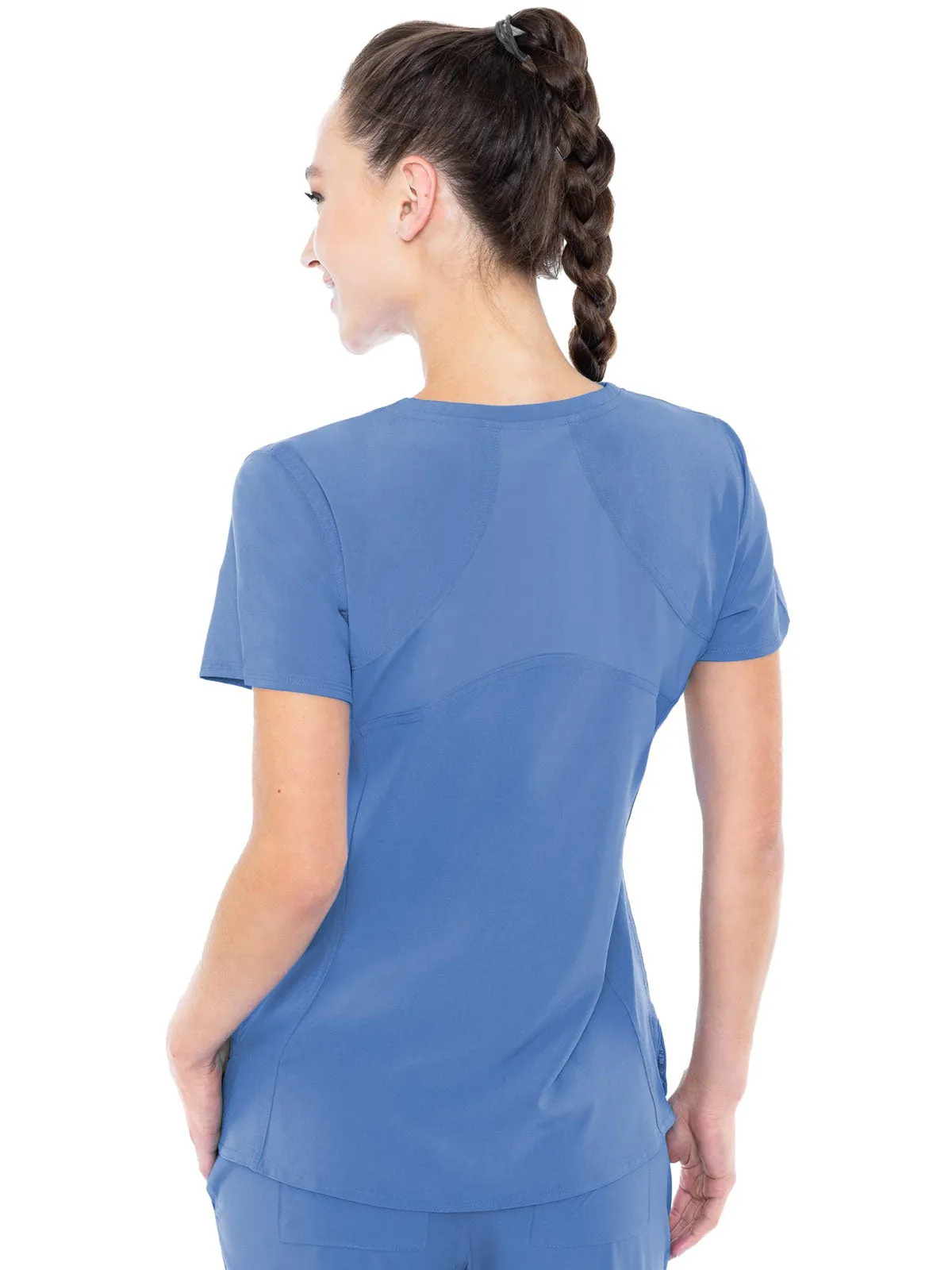 Energy - Women's Serena V-Neck Racerback Shirttail Solid Scrub Top