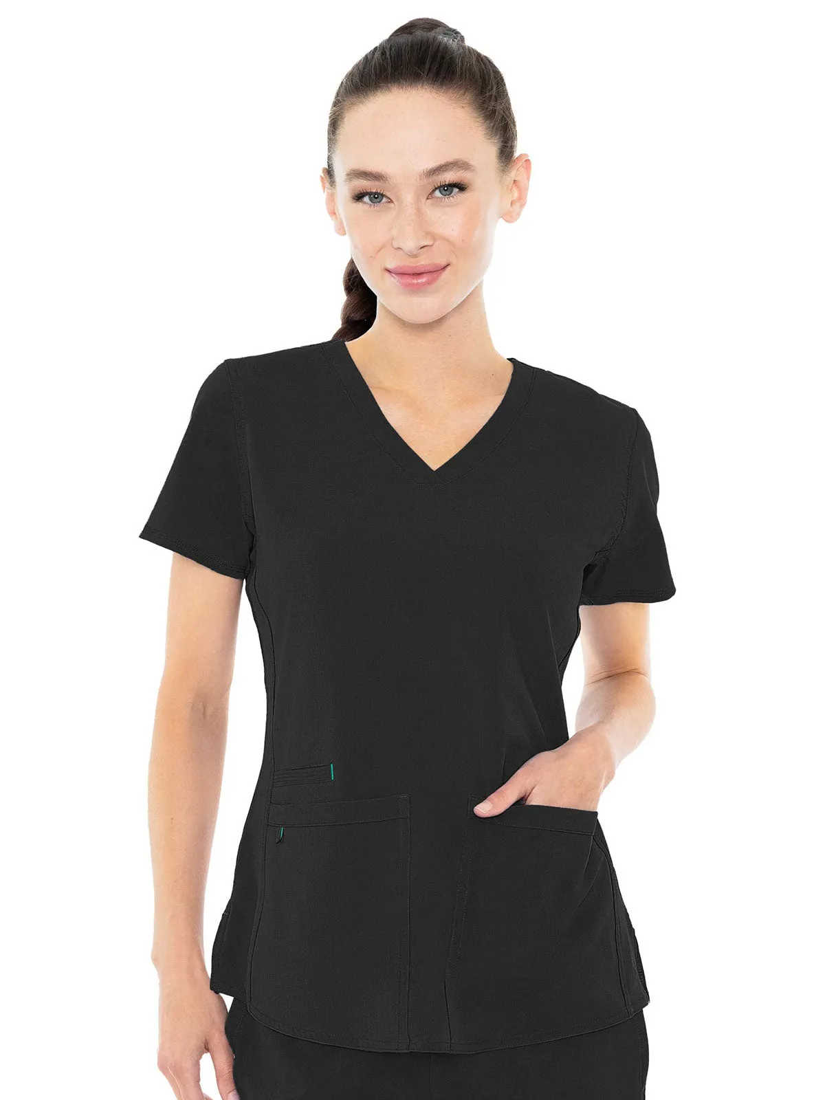 Energy - Women's Serena V-Neck Racerback Shirttail Solid Scrub Top