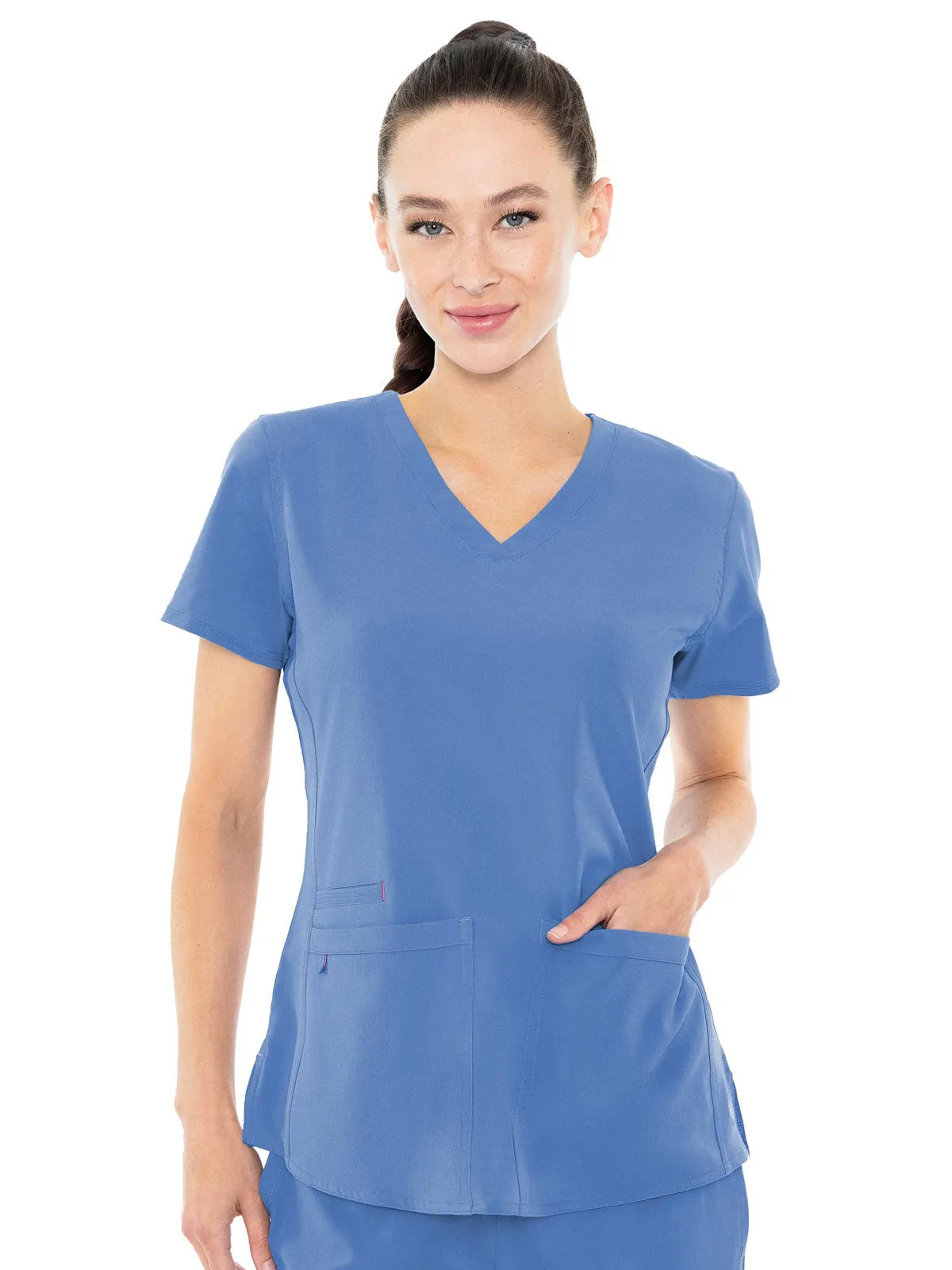 Energy - Women's Serena V-Neck Racerback Shirttail Solid Scrub Top