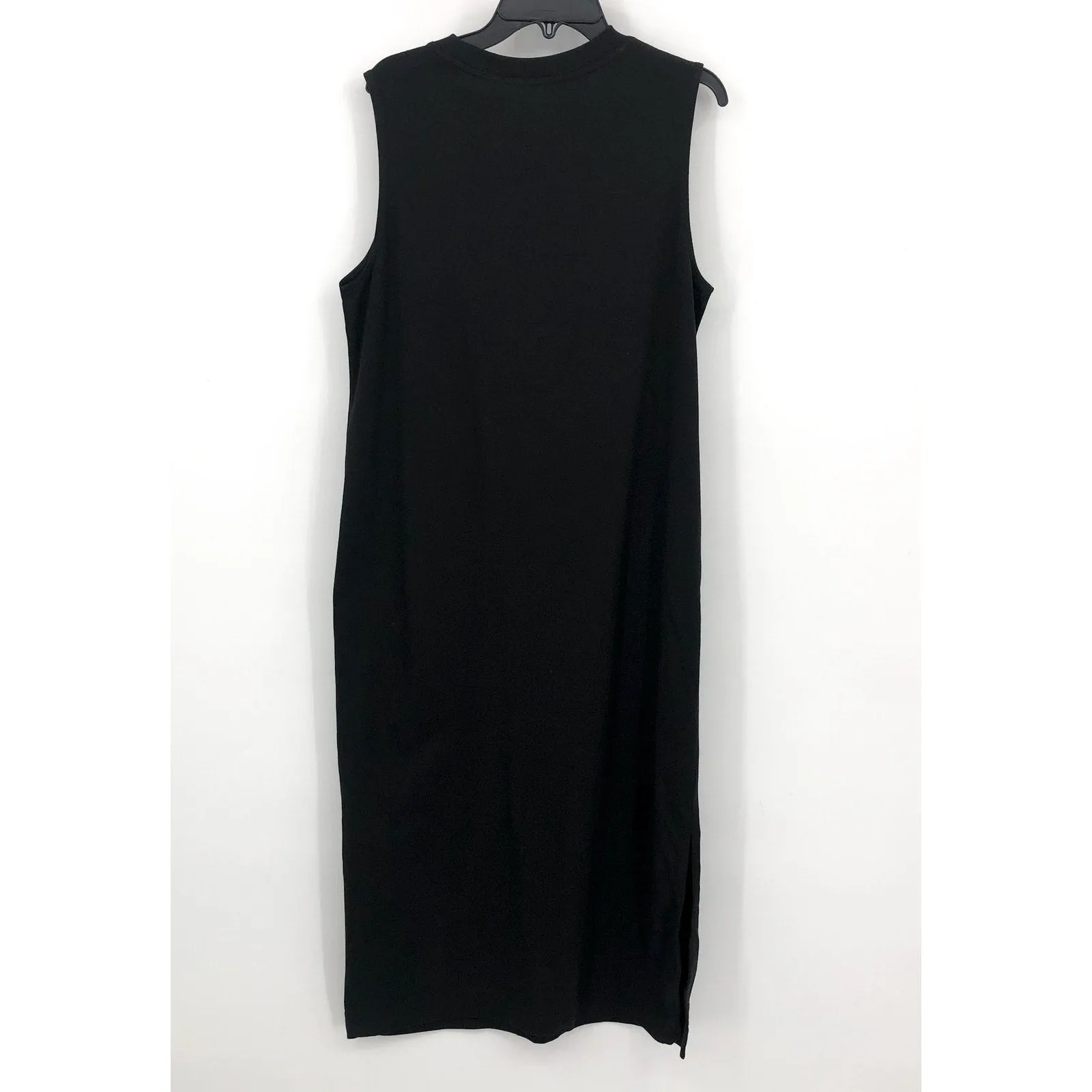 EVERLANE The Organic Cotton Weekend Tank Dress Small Black Midi Sleeveless