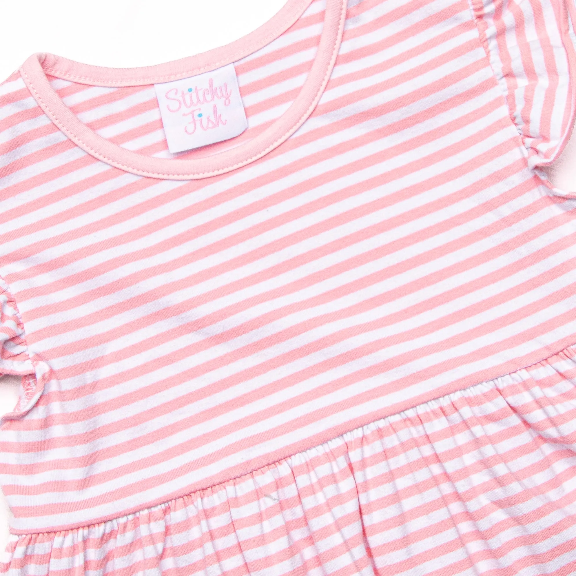 Everly Dress, Light Pink Stripe