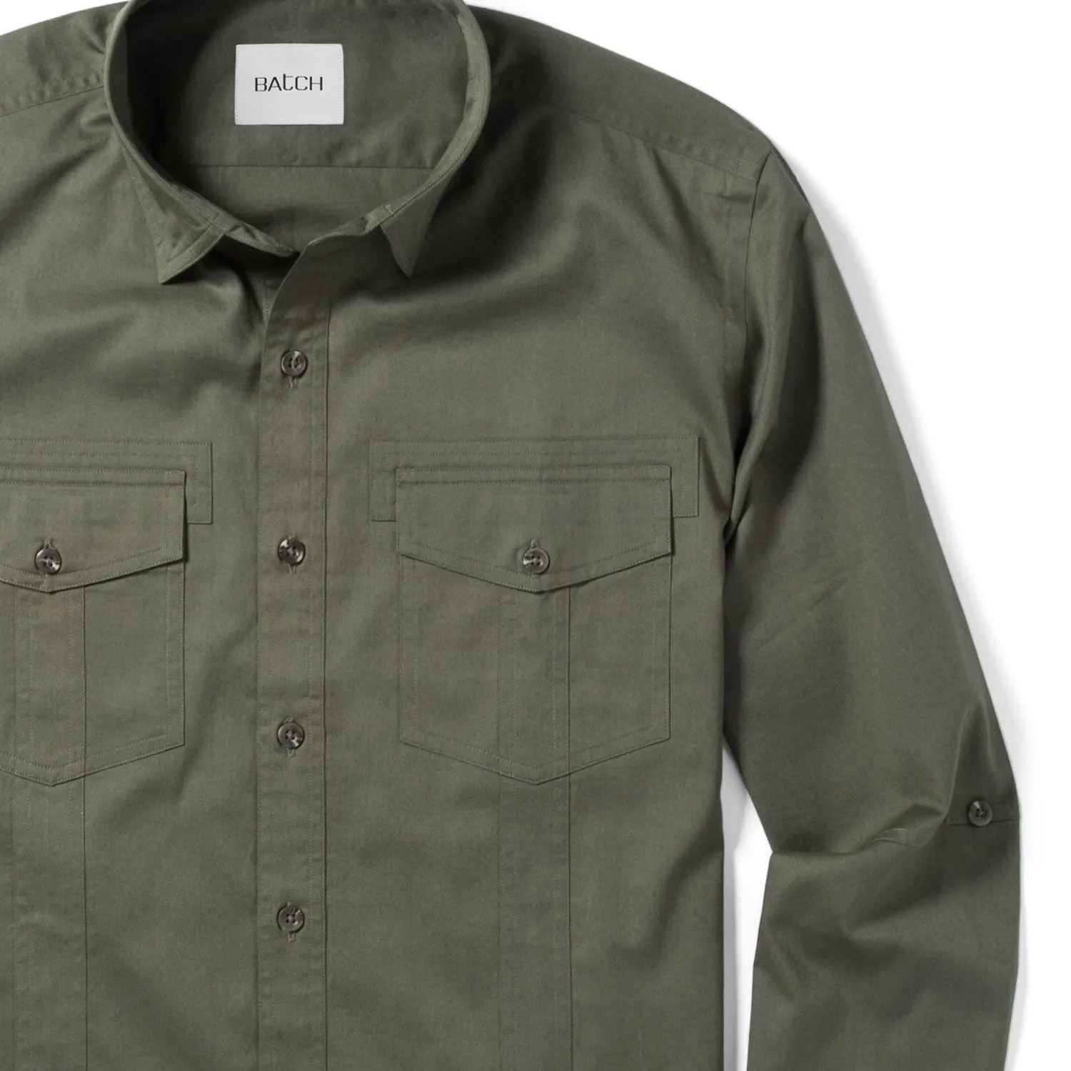 Explorer Utility Shirt – Olive Green Cotton Twill