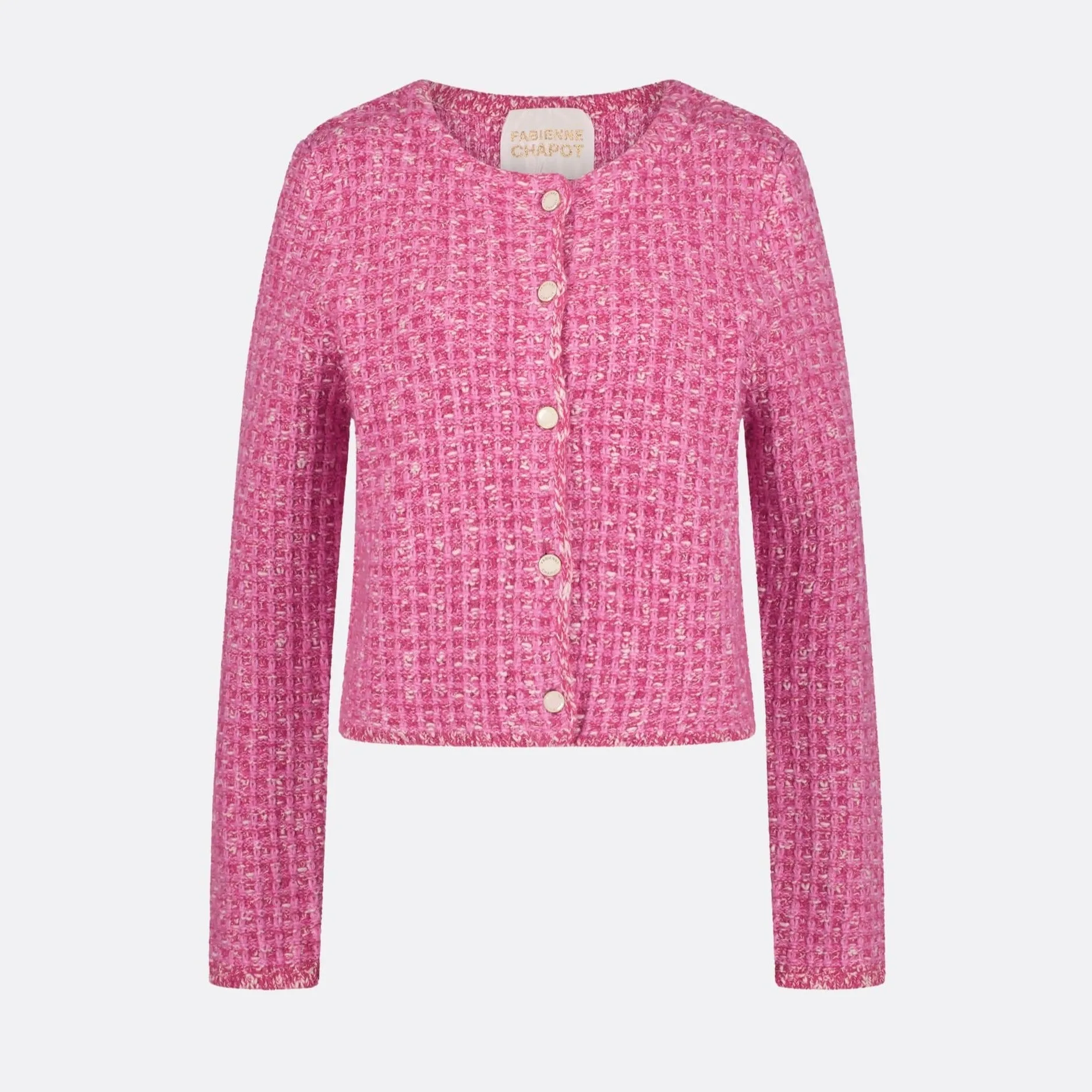 Fabienne Chapot Josh Tweed Cardigan in Pink Candy