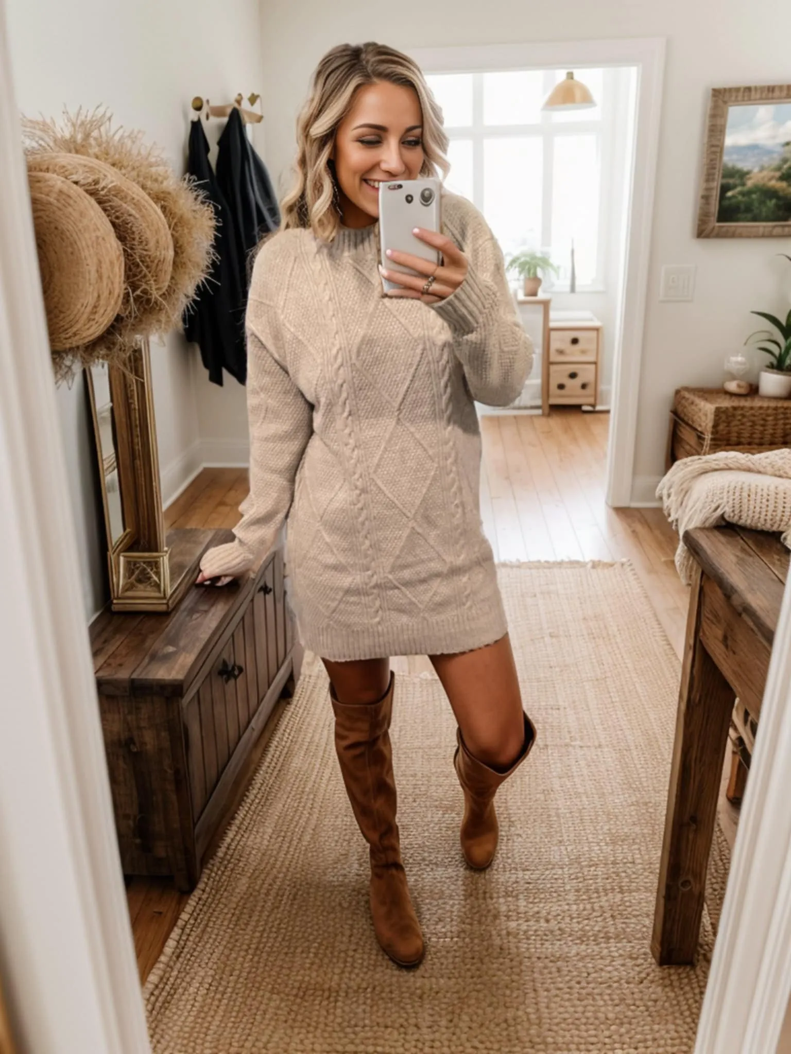 Faith Cable Knit Sweater Dresses