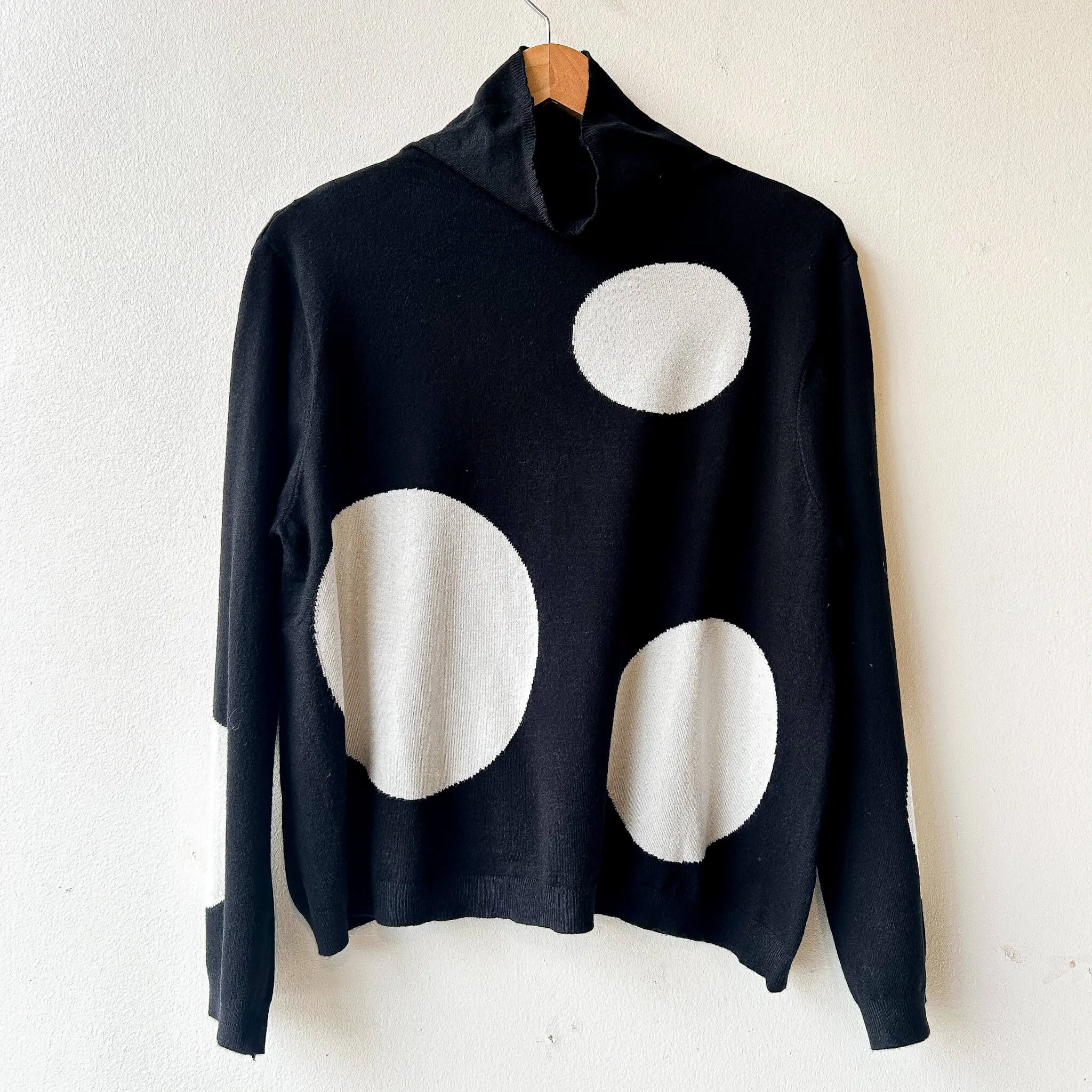 Fashion Village | Polka Dots Turtleneck Pullover