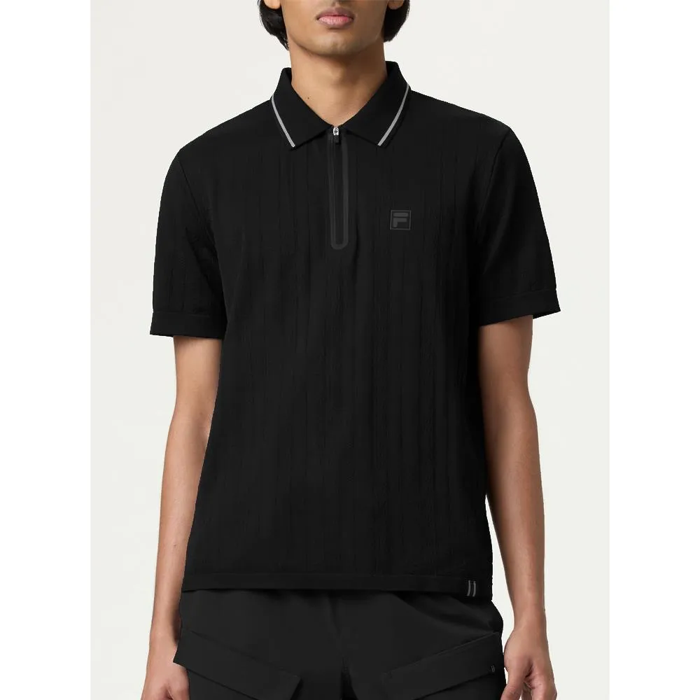 Fila Men's Casa Challenger Cable Zip Polo - Black