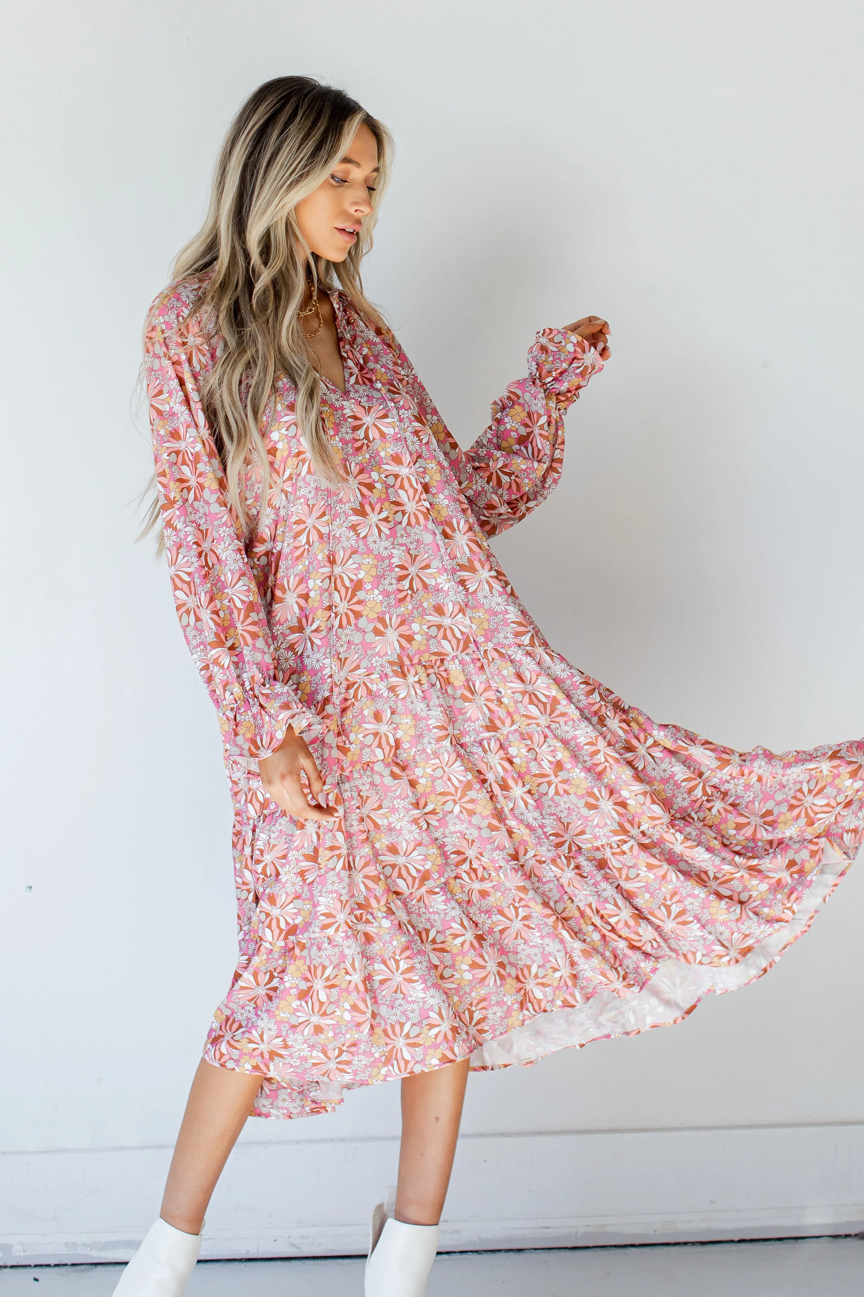 Follow Your Heart Floral Midi Dress