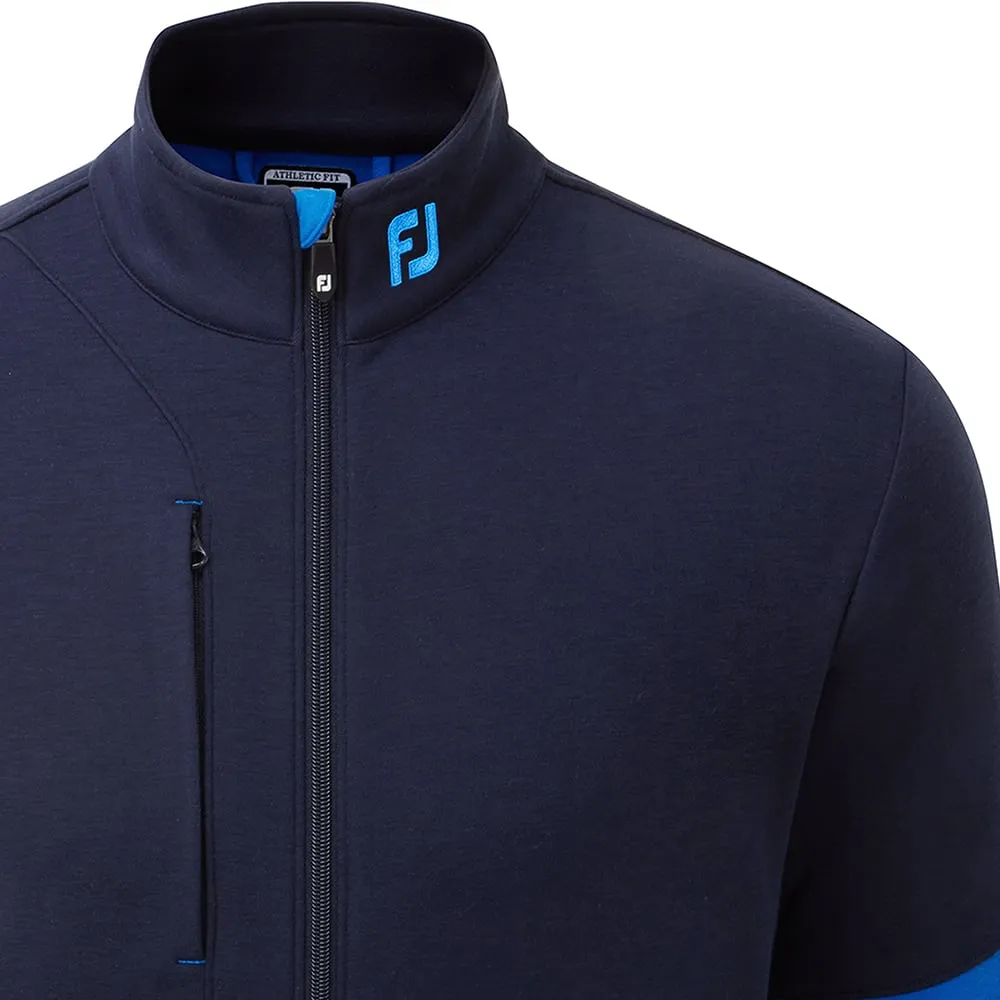 FootJoy Colour Block Full Zip Chillout Pullover - Navy/Blue