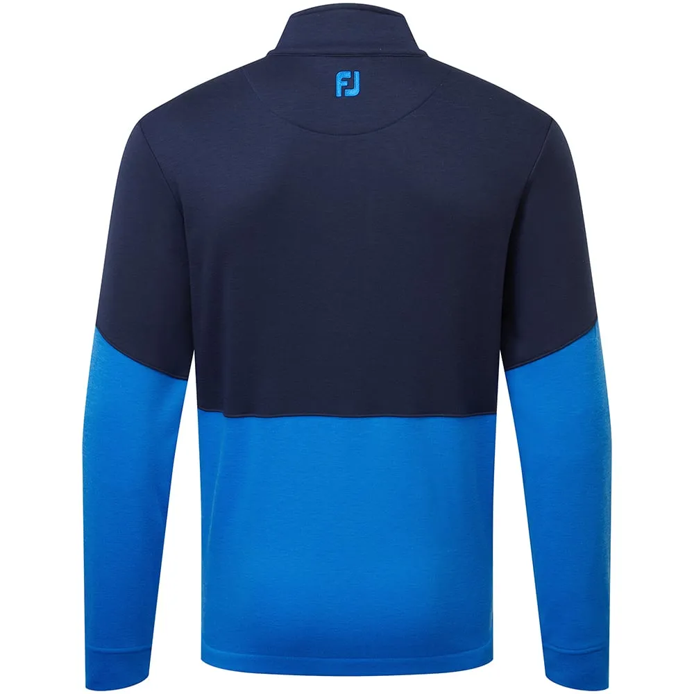 FootJoy Colour Block Full Zip Chillout Pullover - Navy/Blue