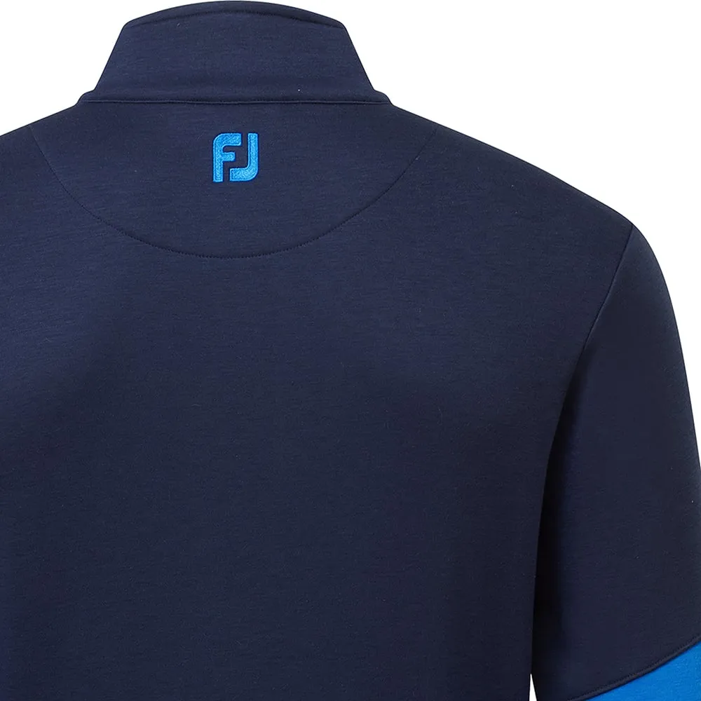 FootJoy Colour Block Full Zip Chillout Pullover - Navy/Blue