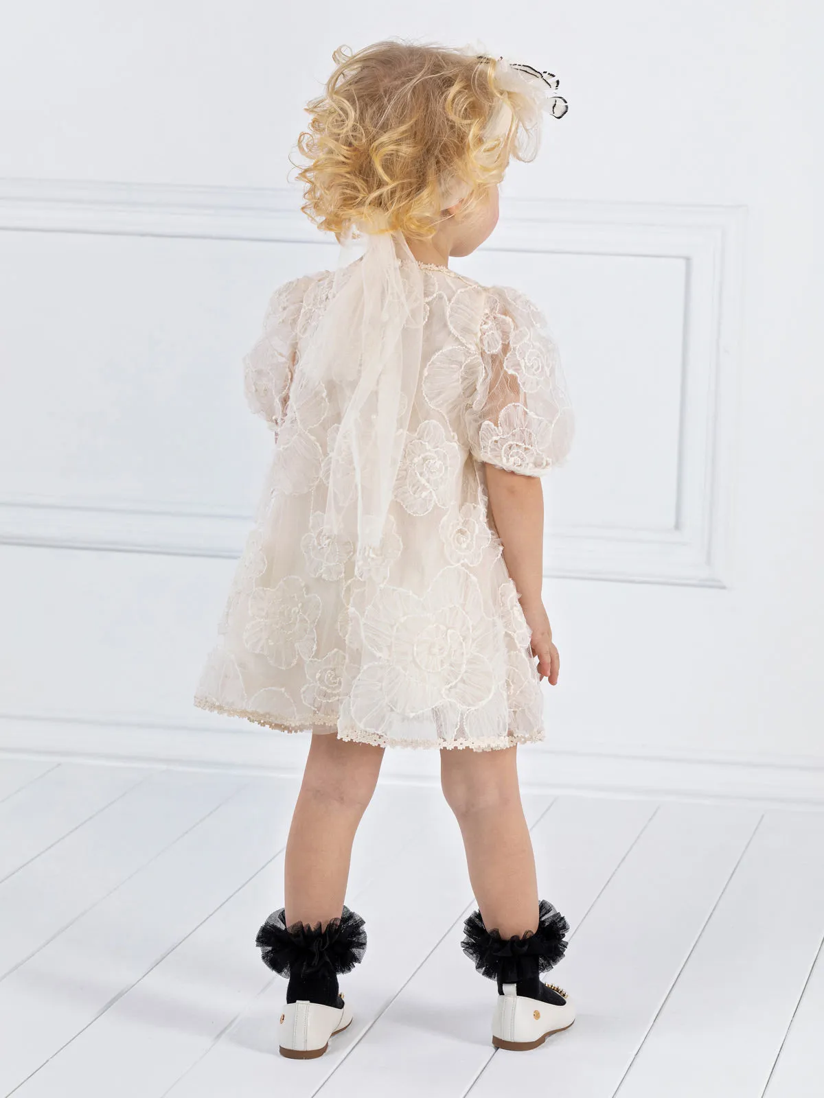 Girl's dress with applique patterns - ERMA