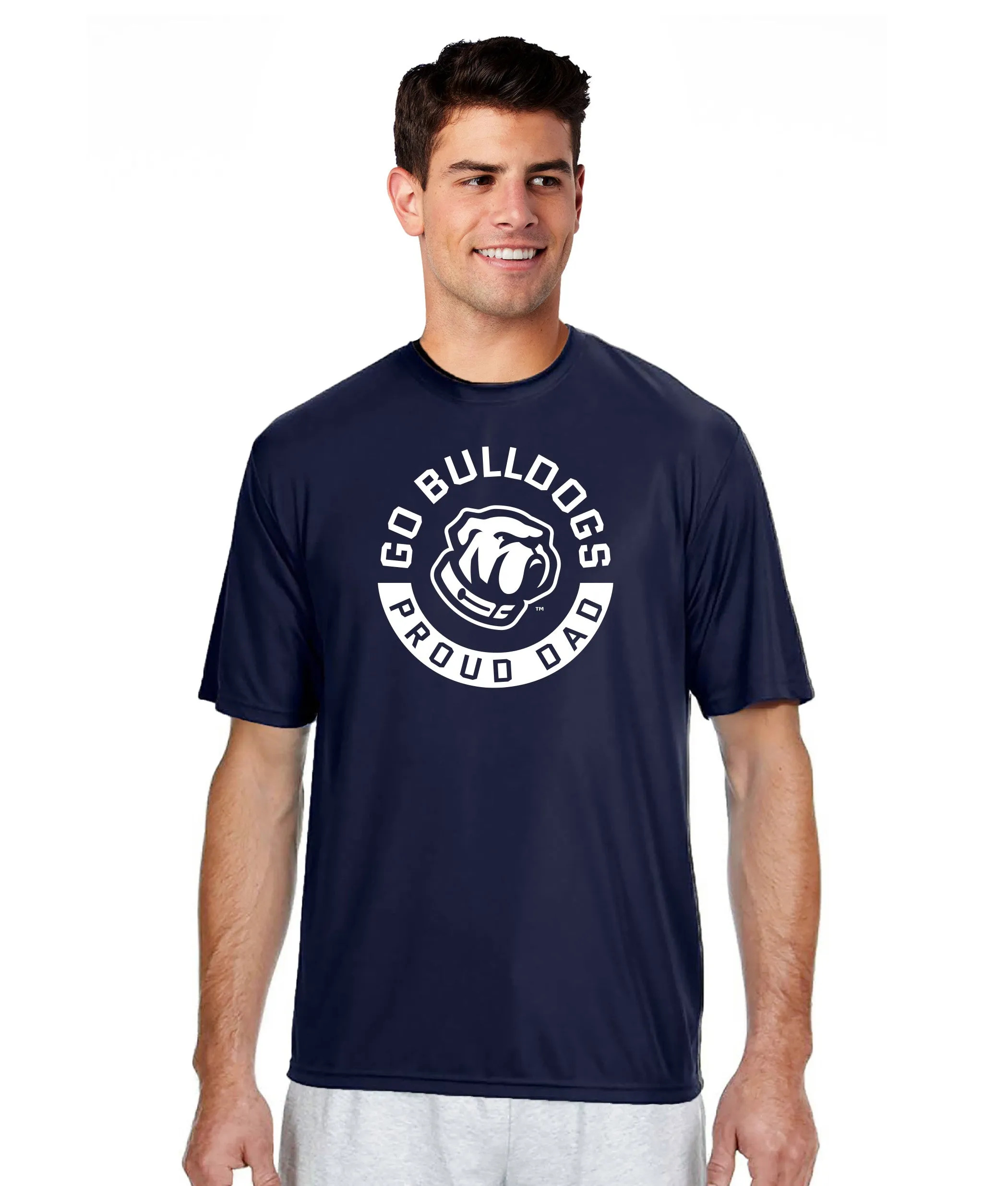 Go Bulldogs Proud Dad Performance Tee