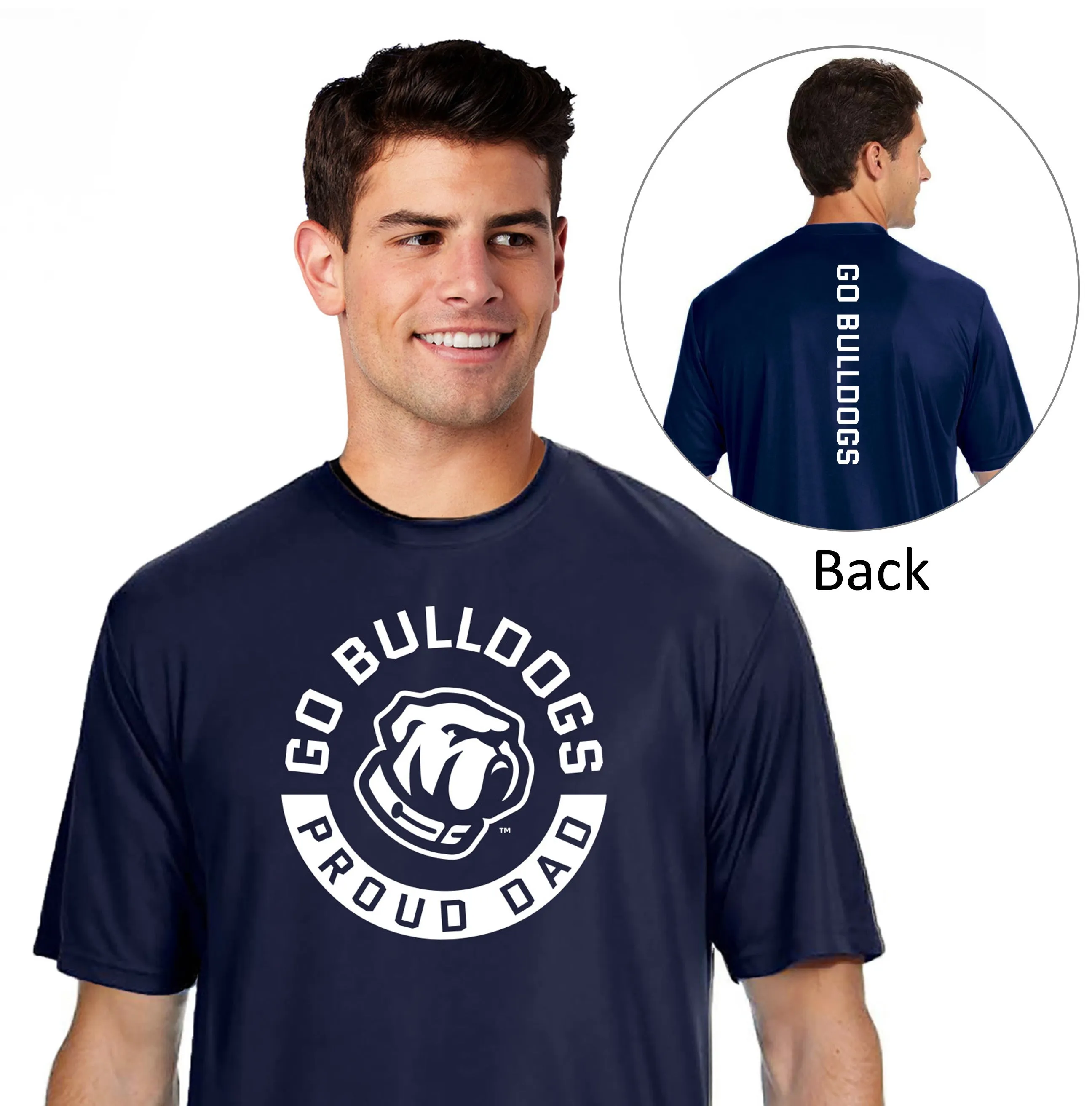 Go Bulldogs Proud Dad Performance Tee