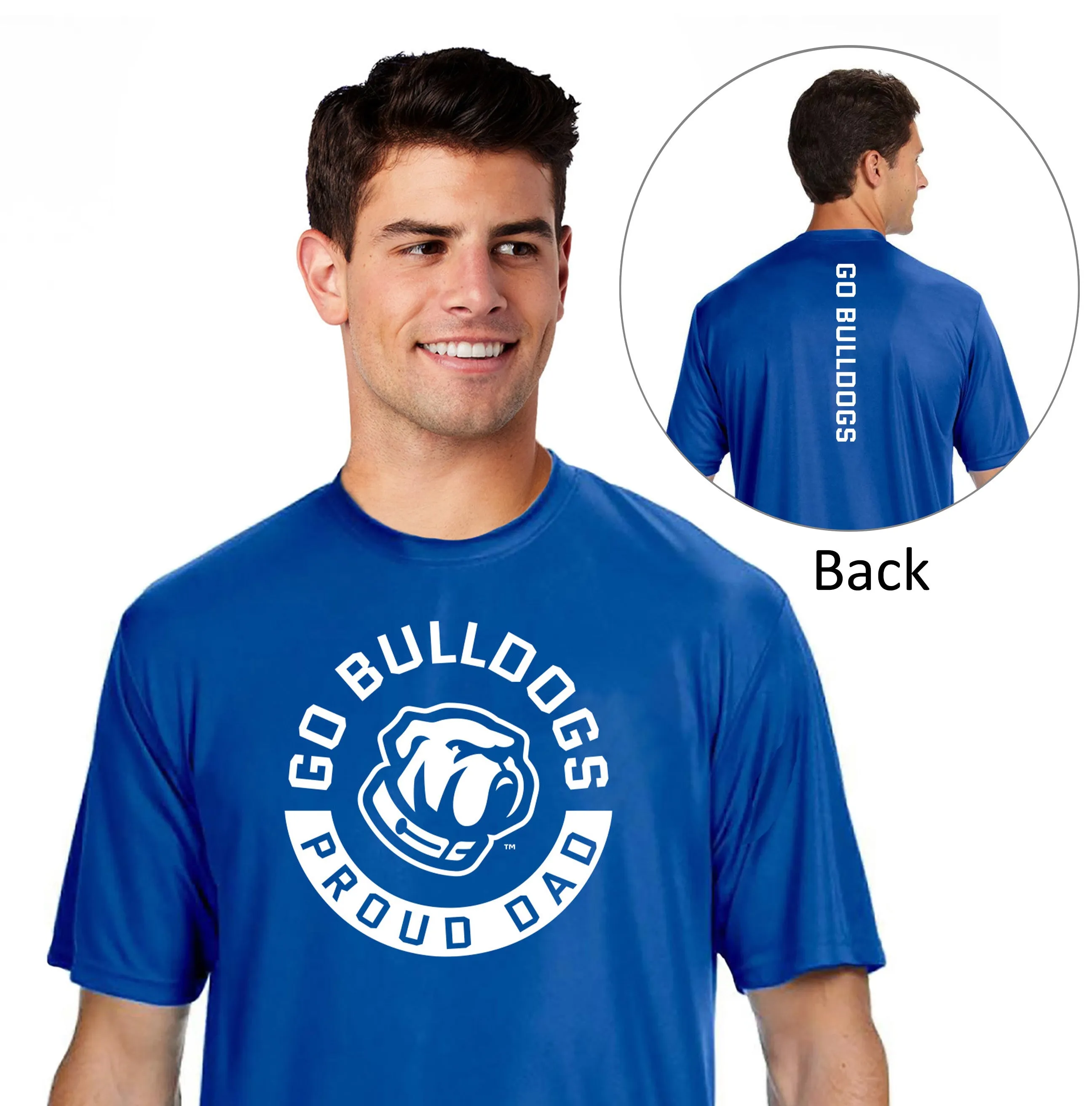 Go Bulldogs Proud Dad Performance Tee