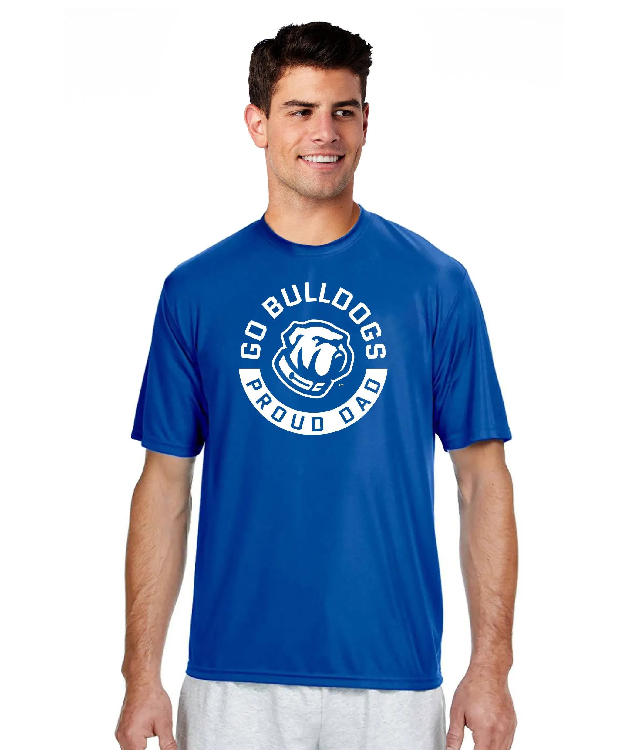 Go Bulldogs Proud Dad Performance Tee