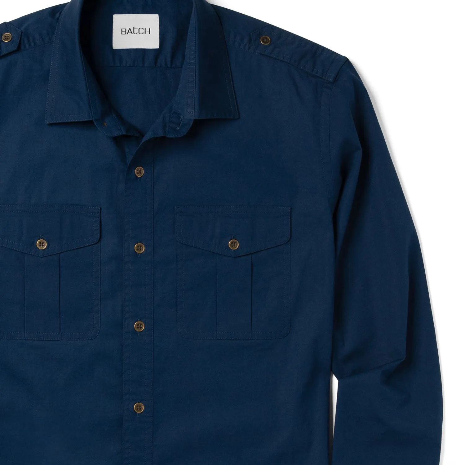 Guide Utility Shirt – Cobalt Blue Stretch Cotton Poplin