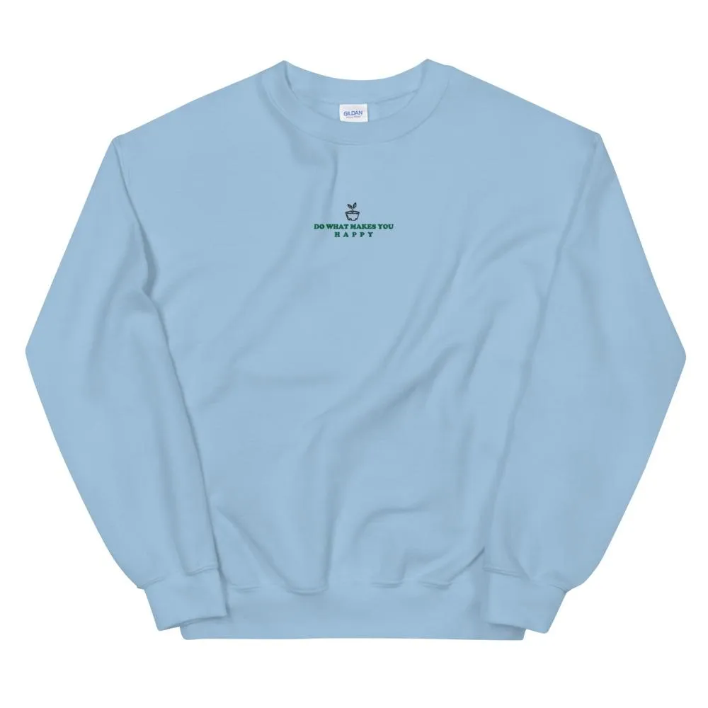 Happy | Embroidered Unisex Sweatshirt | Animal Crossing