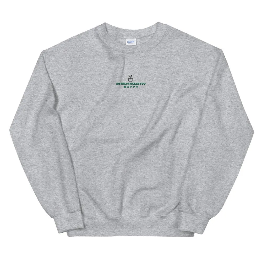 Happy | Embroidered Unisex Sweatshirt | Animal Crossing