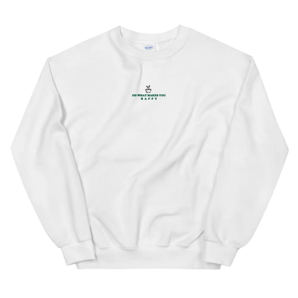 Happy | Embroidered Unisex Sweatshirt | Animal Crossing