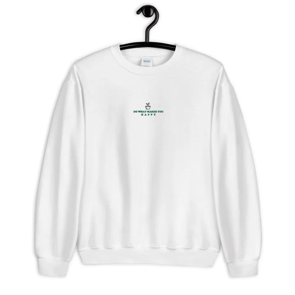 Happy | Embroidered Unisex Sweatshirt | Animal Crossing