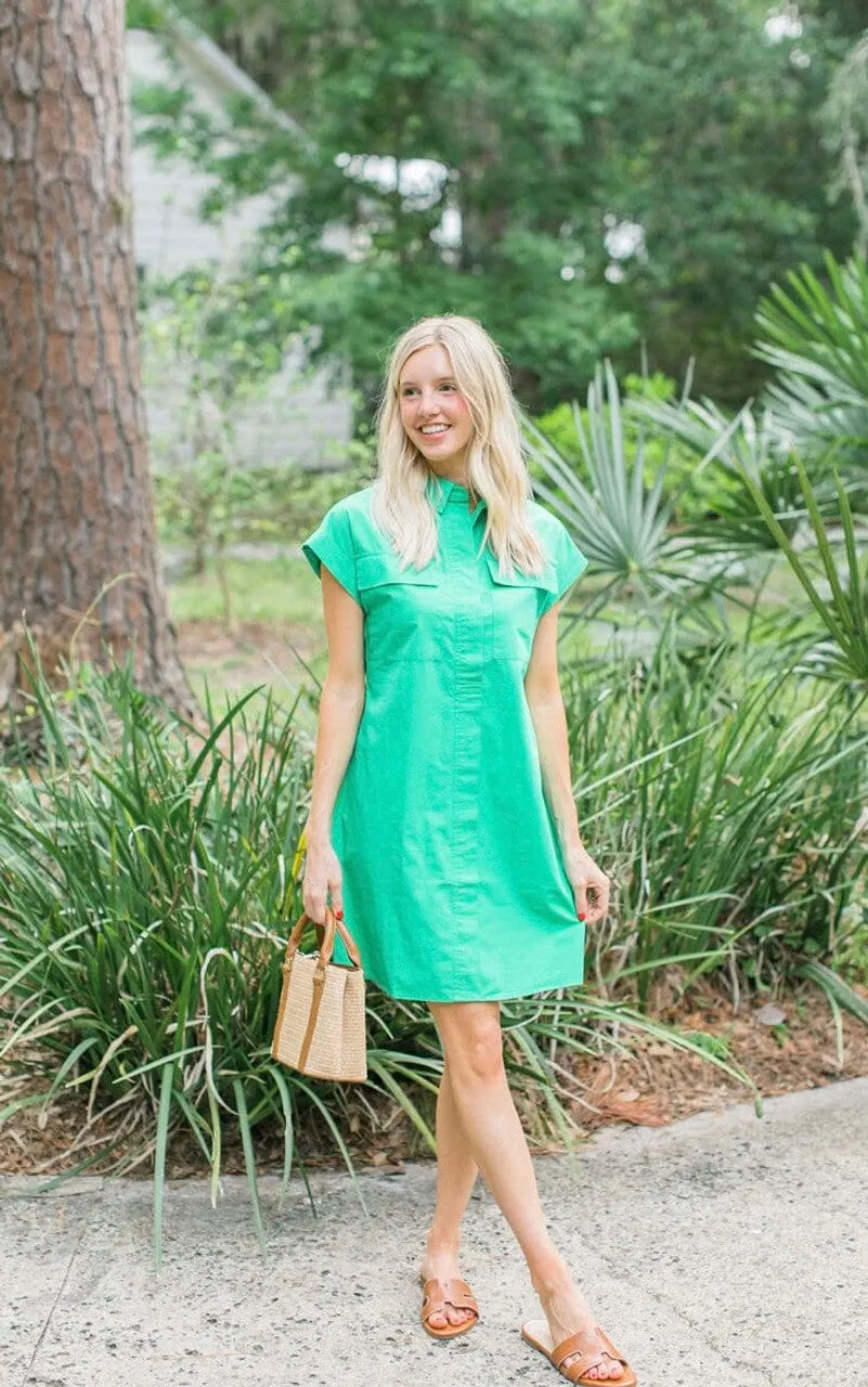 Harper Short Utility Dress - Green