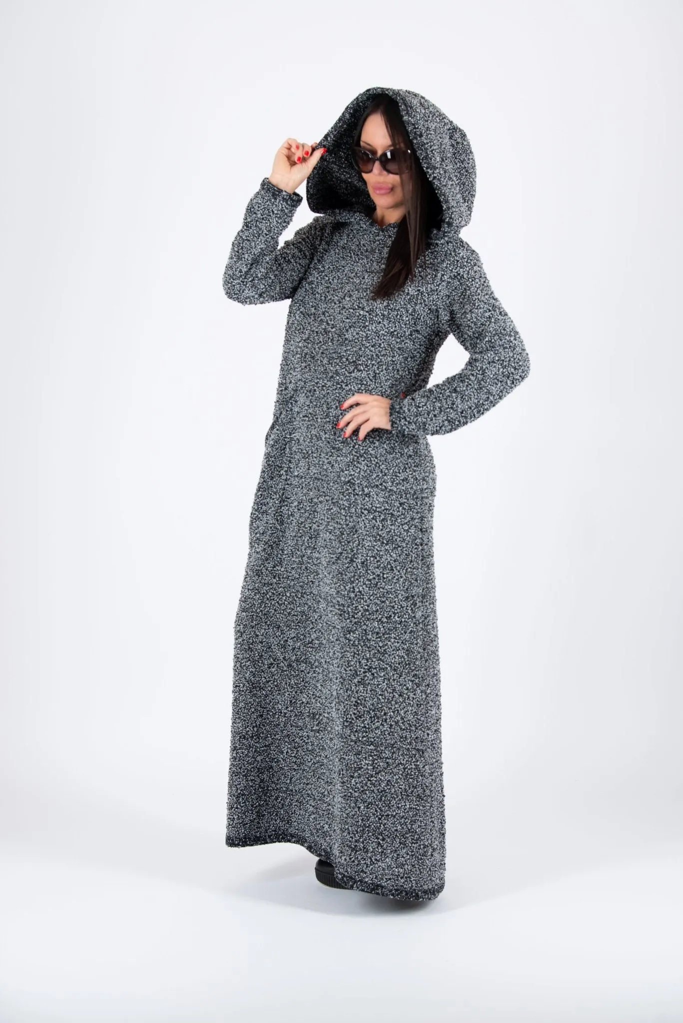 Hooded Knitted Dress LINDA