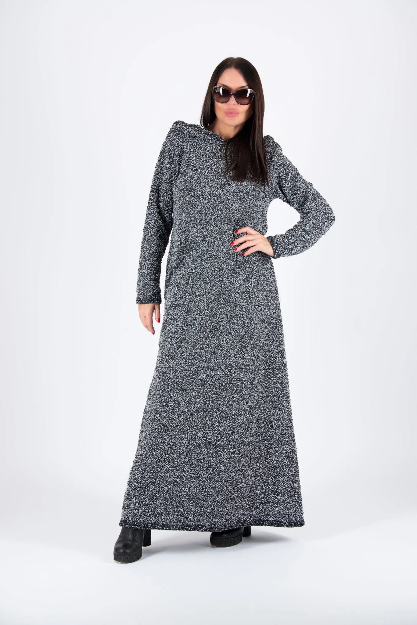 Hooded Knitted Dress LINDA