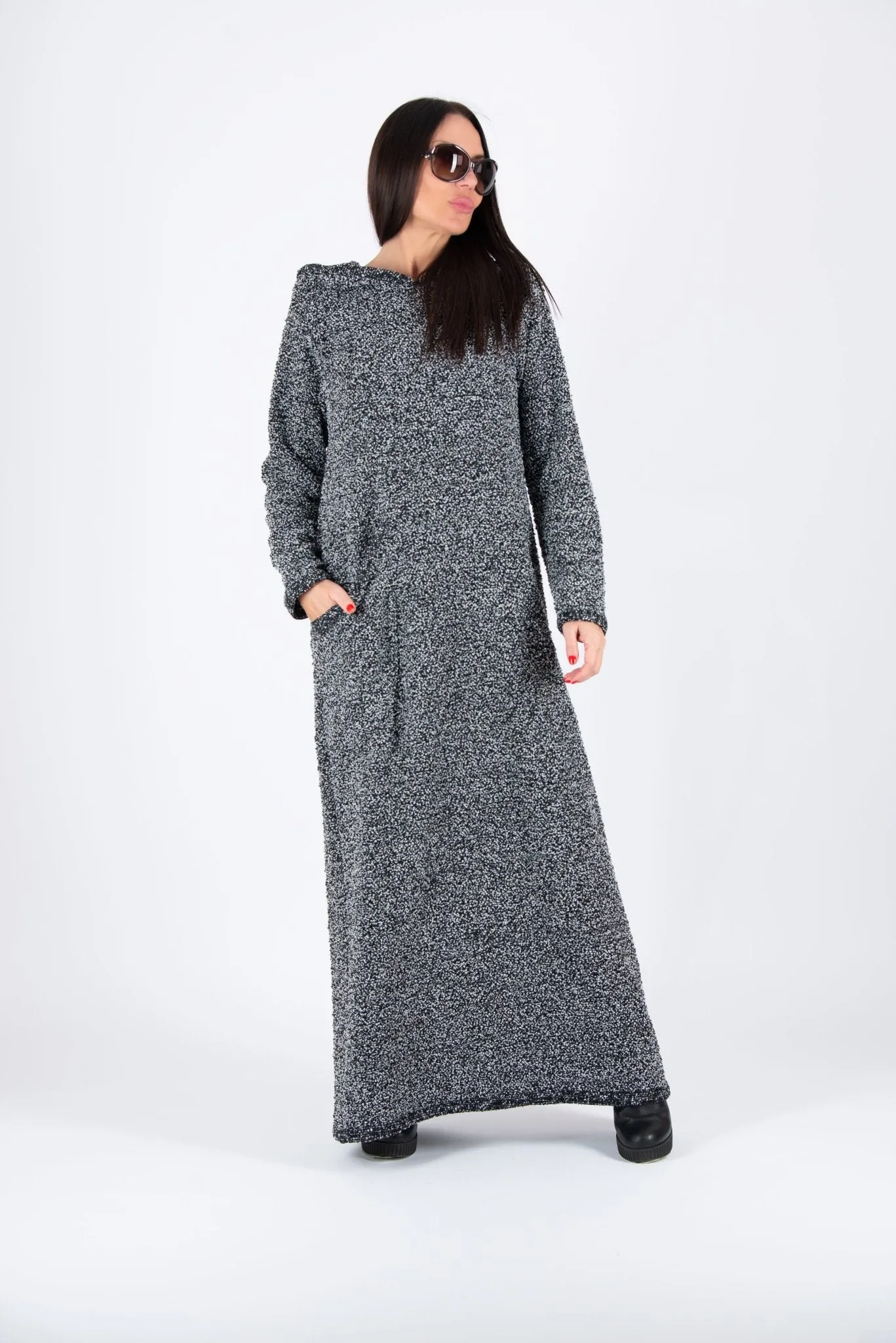 Hooded Knitted Dress LINDA