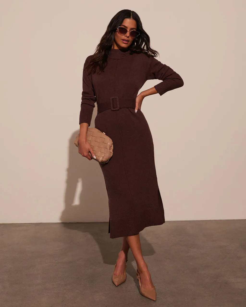 Huntley Mockneck Midi Sweater Dress