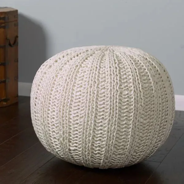 Hygge Knit LR08124 Pouf