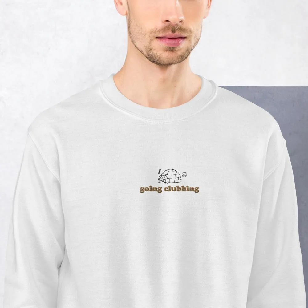 Igloo Going Clubbing | Embroidered Unisex Sweatshirt | Club Penguin