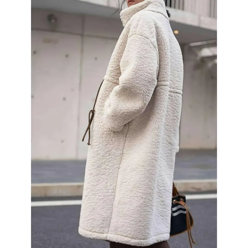 Indulge in Luxury Fashion for Women with the Size Drawstring Sherpa Coat