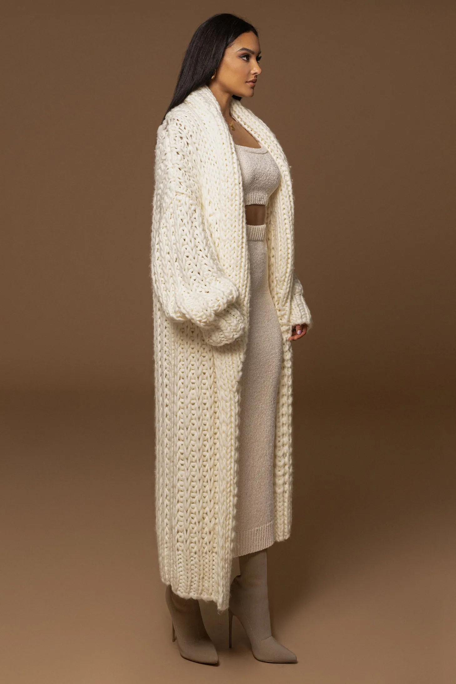 Ivory Hold Me Close Shawl Collar Cardigan