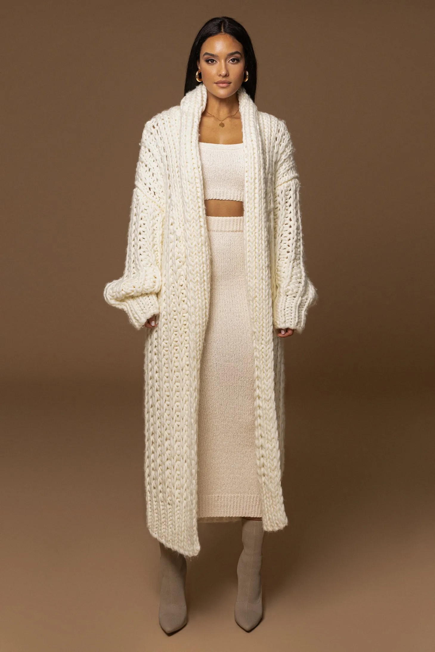 Ivory Hold Me Close Shawl Collar Cardigan