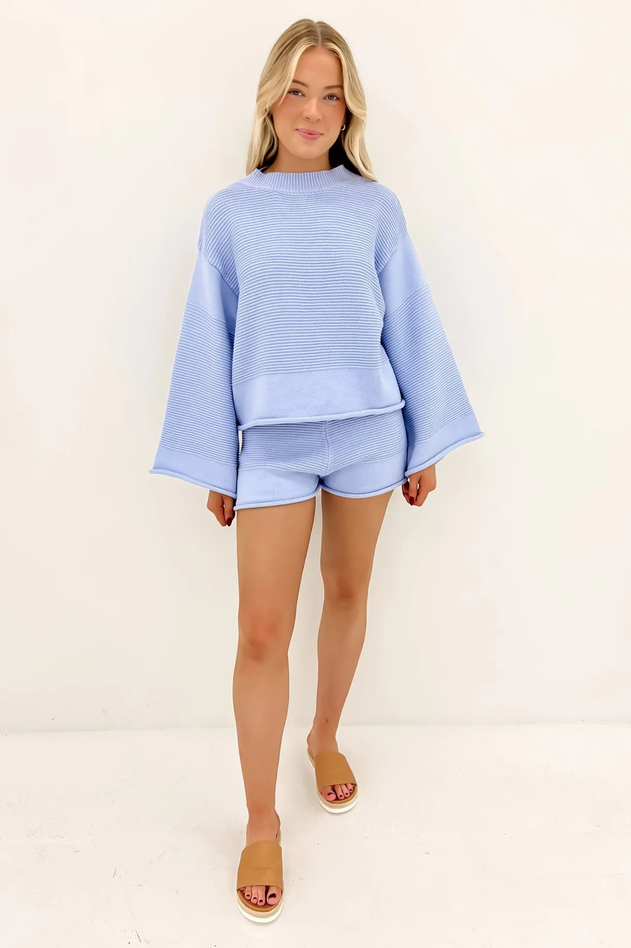 Izaiah Knit Sweater Blue