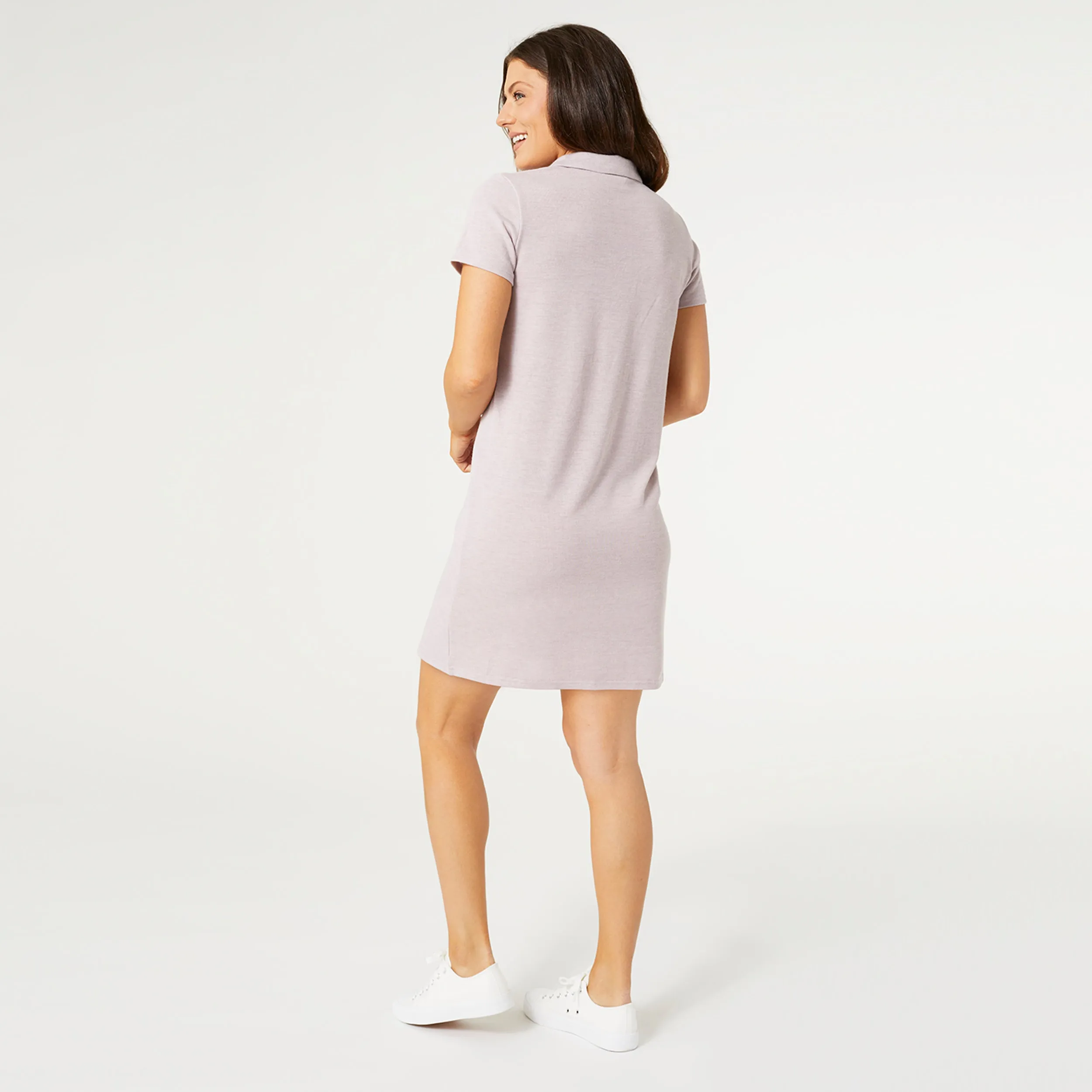 Jenni Collared Knit Dress - Dusty Lilac