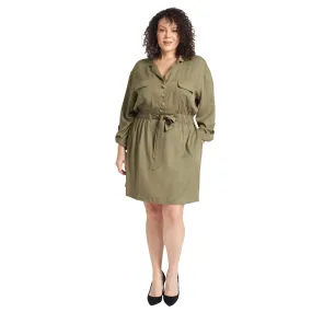 Khaki Utility Dress | Plus Size