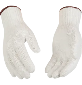 Kinco 1775 White String Knit 7-Gauge Heavyweight Polyester-Cotton Blend Knit Flexible Wing Thumb Design Ambidextrous Pattern Glove (One Dozen)