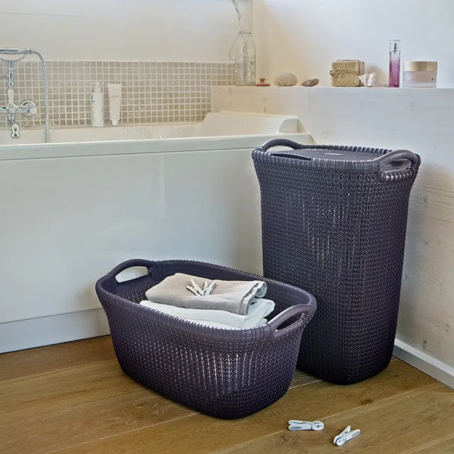 Knit Laundry Hamper 57L with lid