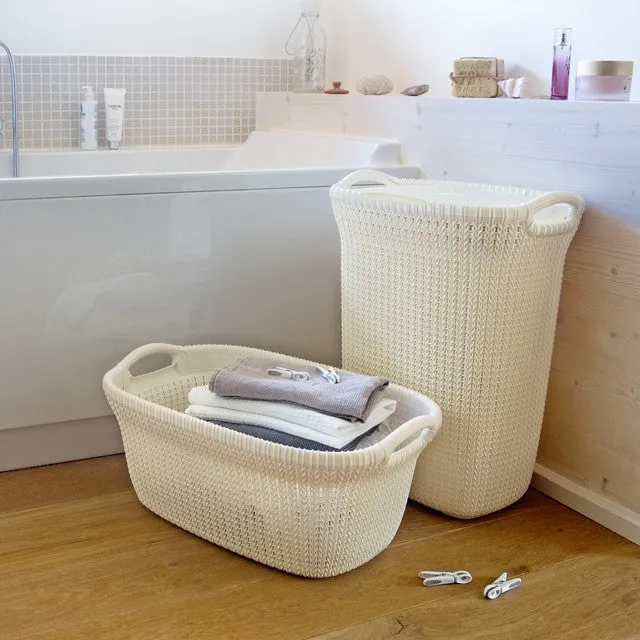 Knit Laundry Hamper 57L with lid